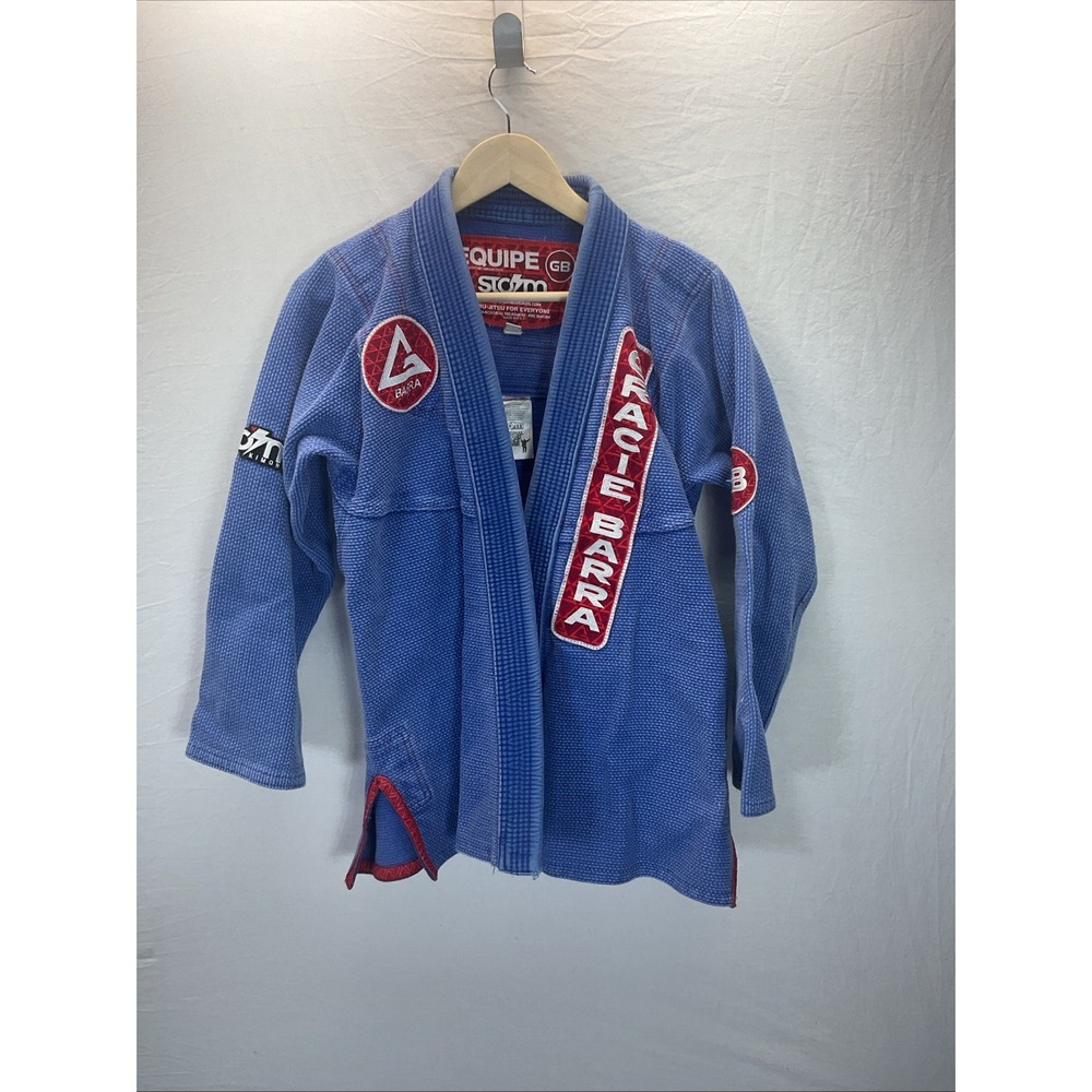 Gracie Barra Jiu-Jitsu Gi Jacket Adult A0 Blue‎ GBK Lite Kimono Equipe Patches